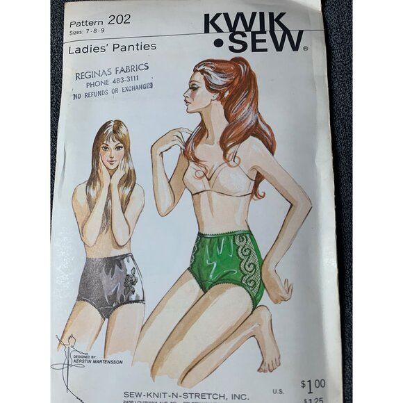 Kwik Sew Misses Panties Sewing Pattern sz 7 8 9 202 - uncut - Picture 7 of 9